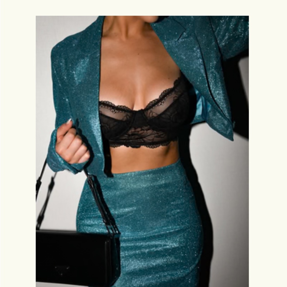 Meshki Teal Glitter Skirt